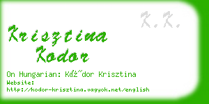 krisztina kodor business card